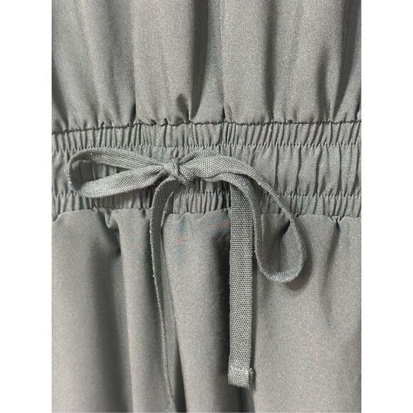 NWOT Albion Going Places Nylon Dress Black Cap Sleeves Drawstring Waist Women's - Picture 4 of 14